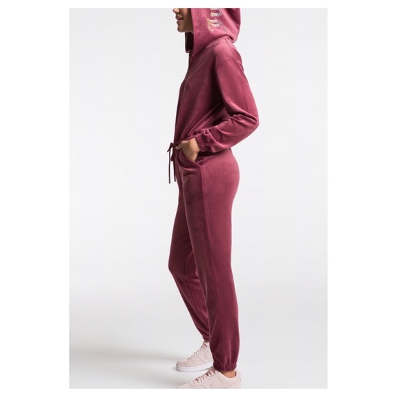 Juicy Couture Pants - JUICY COUTURE wine colored Velour Jumpsuit size XL